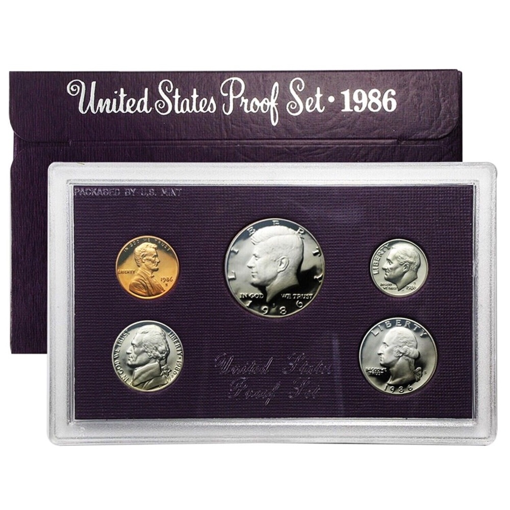 1986 Proof Set - 5 Coin Set Uncirculated